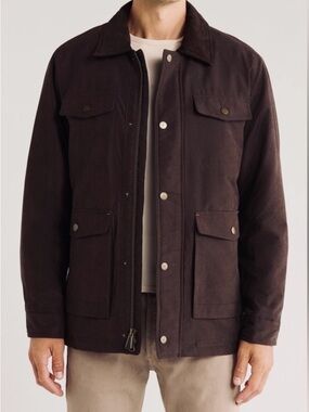 RAINFOREST Men's Dark Brown Field Jacket with Utility Pockets, Sz Small. NWOT
